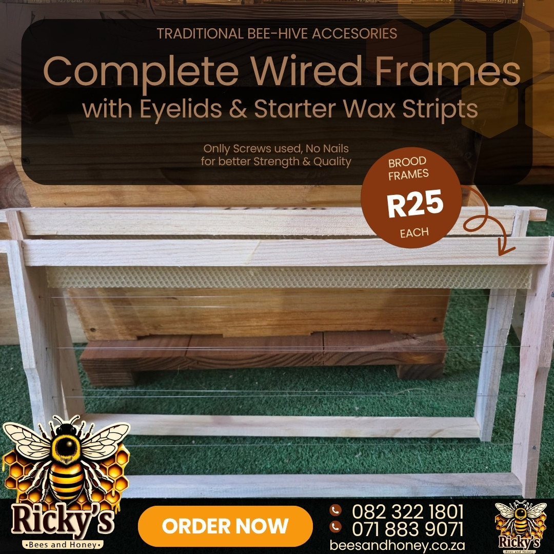 A stack of wooden honey super frames from Ricky's Bees & Honey.ss
